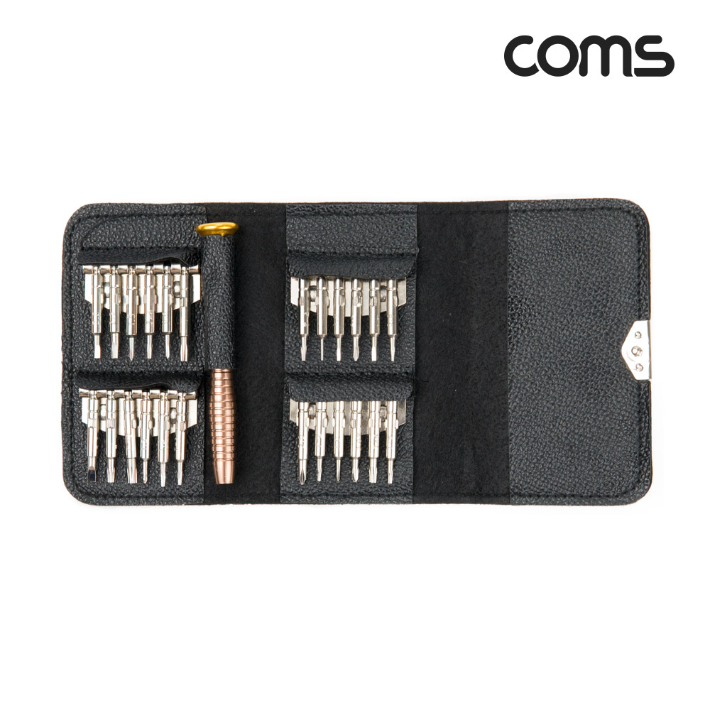 Coms 휴대용 포켓 공구 드라이버 세트 다용도 멀티 정밀 스크류 드라이버 비트 십자 일자 별