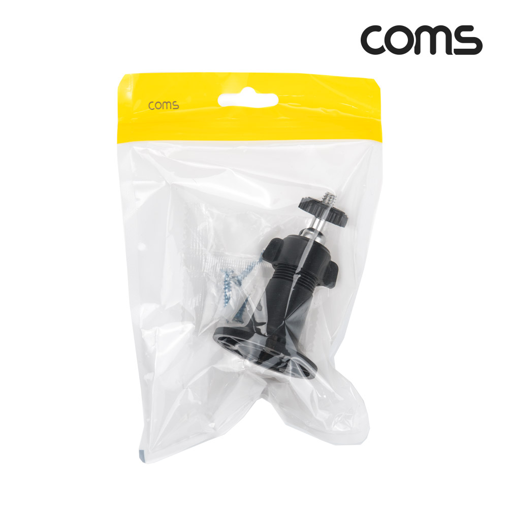 Coms CCTV용 거치대 1관절 각도조절 8cm Black 천장 벽면