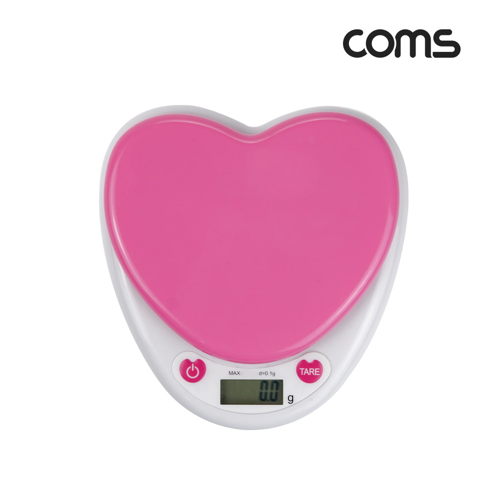 Coms 트레이 전자 저울, 디지털 주방저울, 전자저울, 영점기능, 자동전원종료, 절전기능, 요리 베이커리, 다용도, 하트