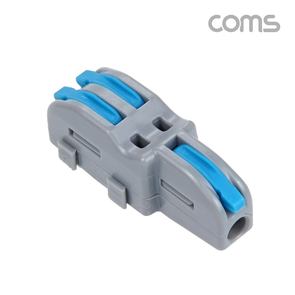 Coms 전선 연결 커플러, 조립식 구분 확장, 레버형, 조립식, DC 전원 전용 전속단자, 터미널 블록 2:1 파란색, 파랑, 청색
