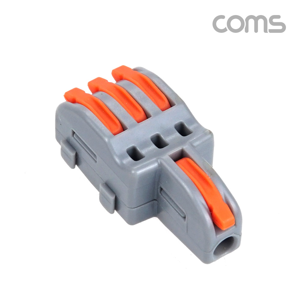 Coms 전선 연결 커플러, 조립식 구분 확장, 레버형, 조립식, DC 전원 전용 전속단자, 터미널 블록 3:1 주황색