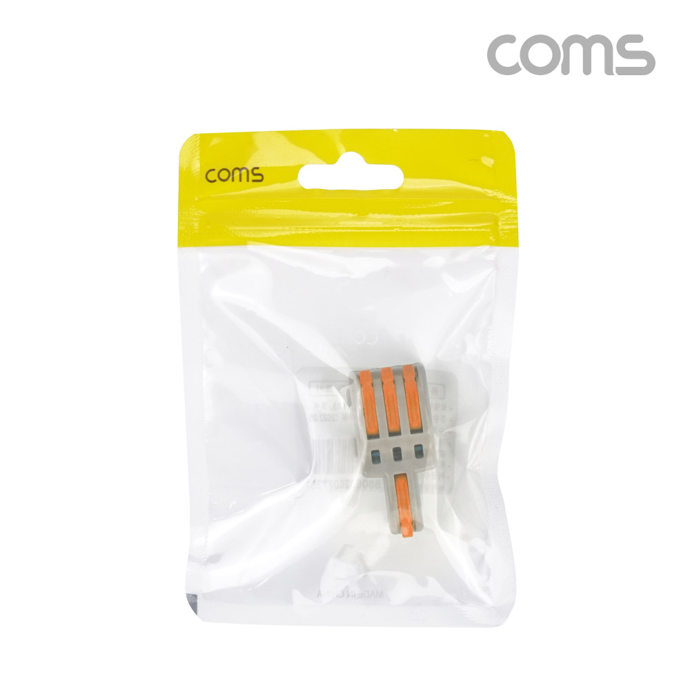 Coms 전선 연결 커플러, 조립식 구분 확장, 레버형, 조립식, DC 전원 전용 전속단자, 터미널 블록 3:1 주황색