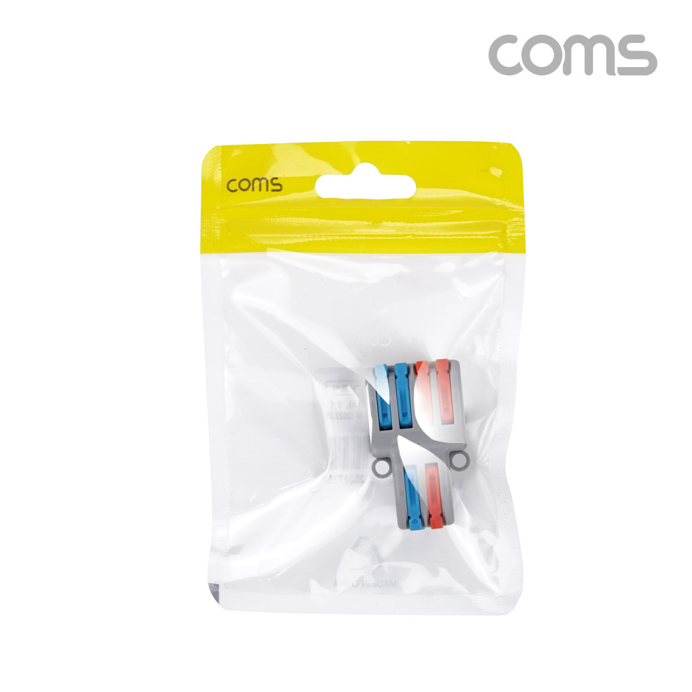 Coms 전선 연결 커플러, 조립식 구분 확장, 레버형, 조립식, DC 전원 전용 전속단자, 터미널 블록 4:2 파란색, 주황색