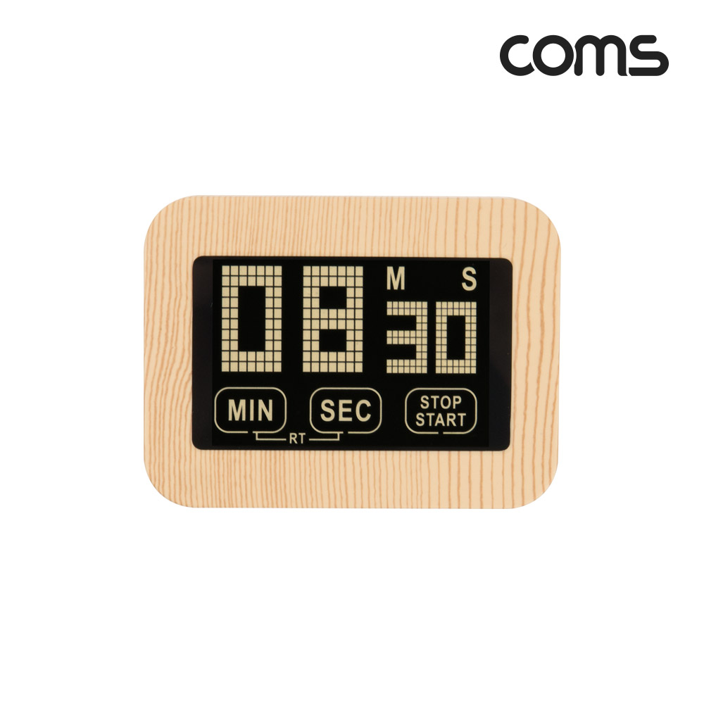 Coms 디지털 타이머 카운트 다운 스톱워치 미니 소형 알람 전자시계 시험 공부 주방 쿠킹 운동 홈트