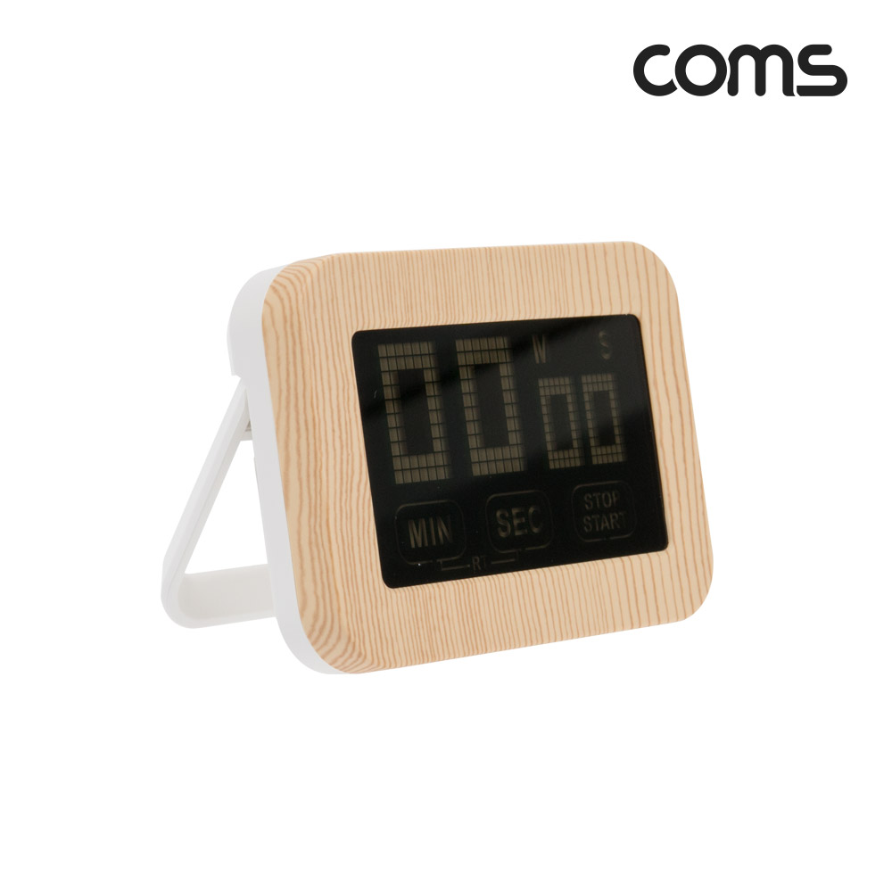 Coms 디지털 타이머 카운트 다운 스톱워치 미니 소형 알람 전자시계 시험 공부 주방 쿠킹 운동 홈트