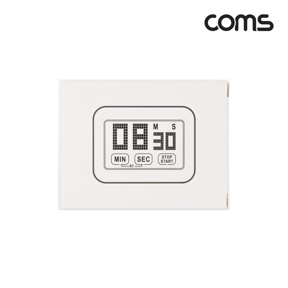 Coms 디지털 타이머 카운트 다운 스톱워치 미니 소형 알람 전자시계 시험 공부 주방 쿠킹 운동 홈트