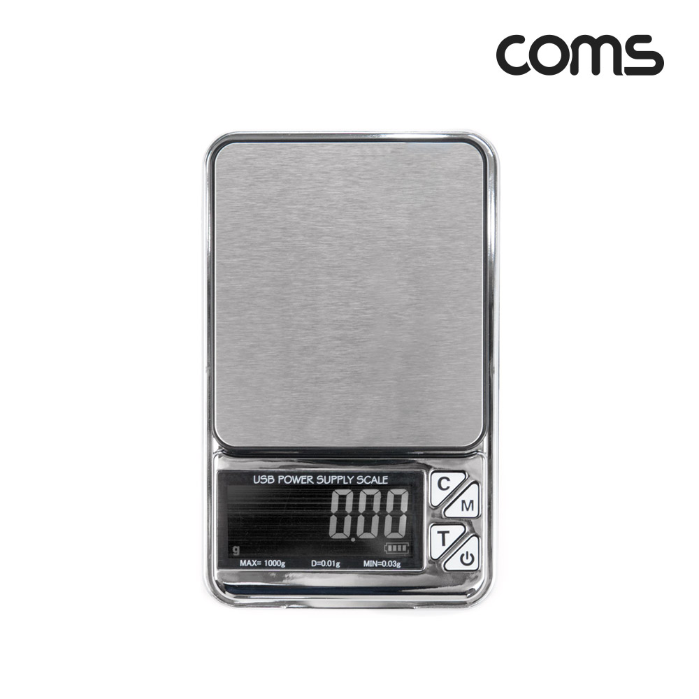 Coms 충전식 전자 미니 소형 초정밀 저울 0.01g~1000g TARE 영점 PCS 수량 측정 보석 휴대용 가정용