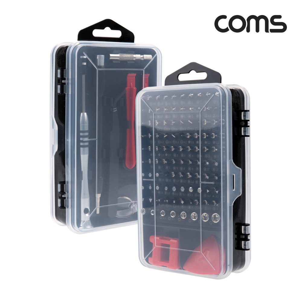 Coms 공구 드라이버 세트 휴대용 다용도 멀티 정밀 스크류 비트 십자 일자 별 자화기 오프너