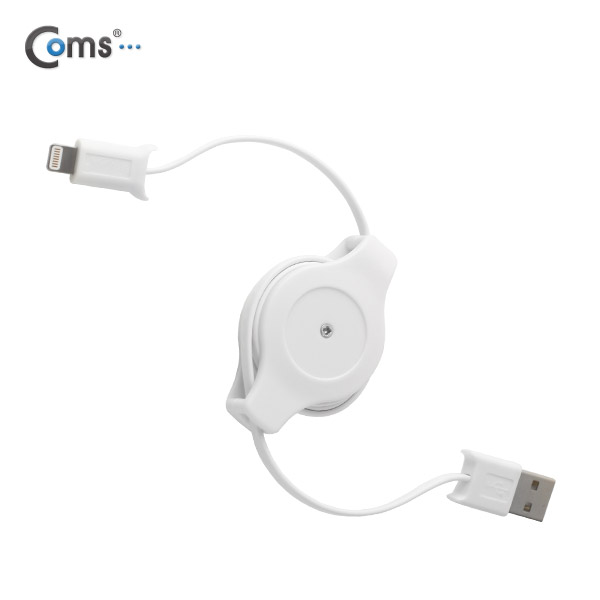 Coms MFi 공식인증 아이폰 5 케이블(자동감김/충전/데이터), 1M, White