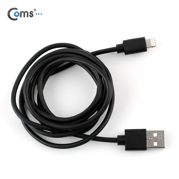 Coms MFi 공식인증 아이폰 5 케이블 1.5M(데이터/충전), Black
