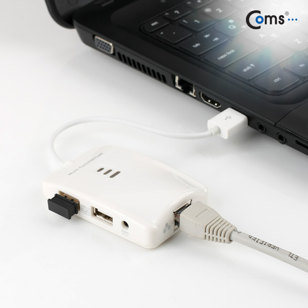 Coms USB 컨버터(RJ45),2포트 허브+카드리더기(10/100Mbps)