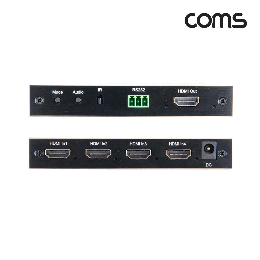 Coms HDMI 화면 분할기 4x1 1080P 60Hz 4포트 RS232 IR