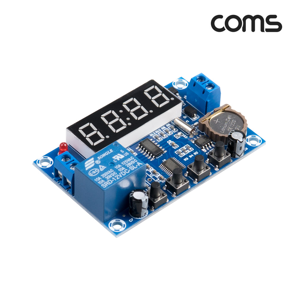 Coms DC 12V 타이머 모듈 3단계 온오프 타임 스위치 디지털 시계 알람