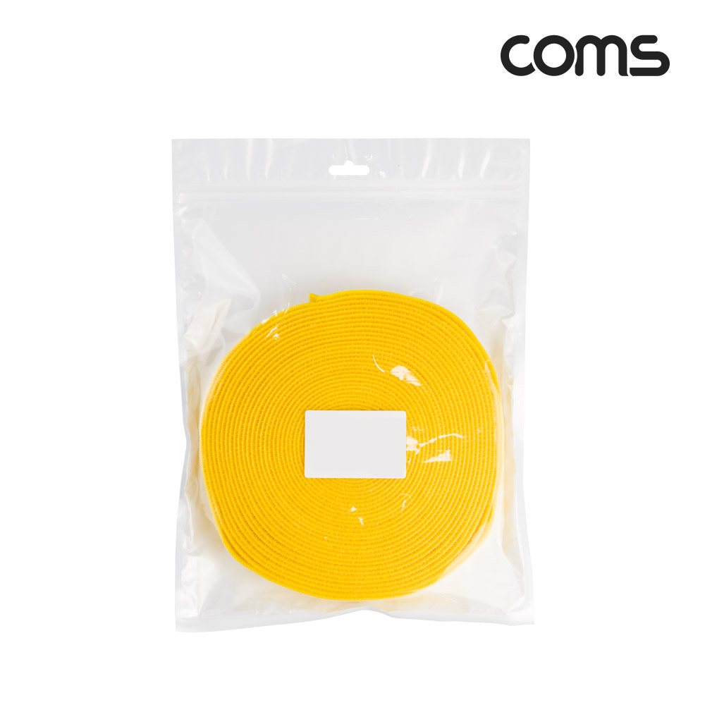 Coms 벨크로 케이블 타이 옐로우 노랑 폭 2cm x 길이 10M