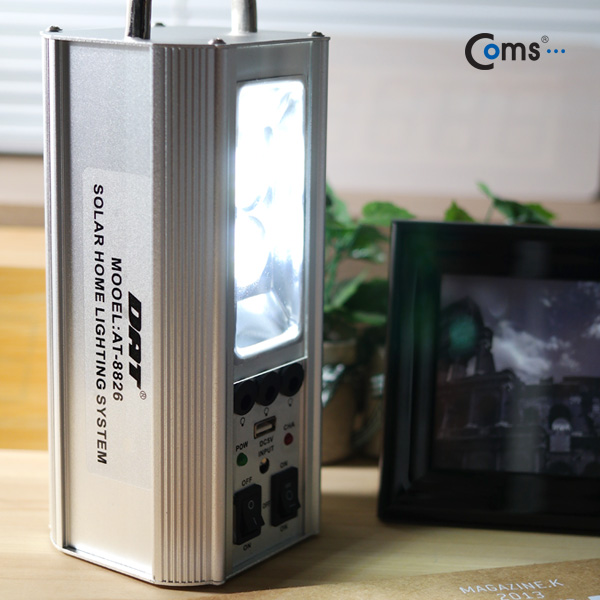 Coms 태양광 충전키트/캠핑/3W LED전구/충전식배터리 내장/(중형)