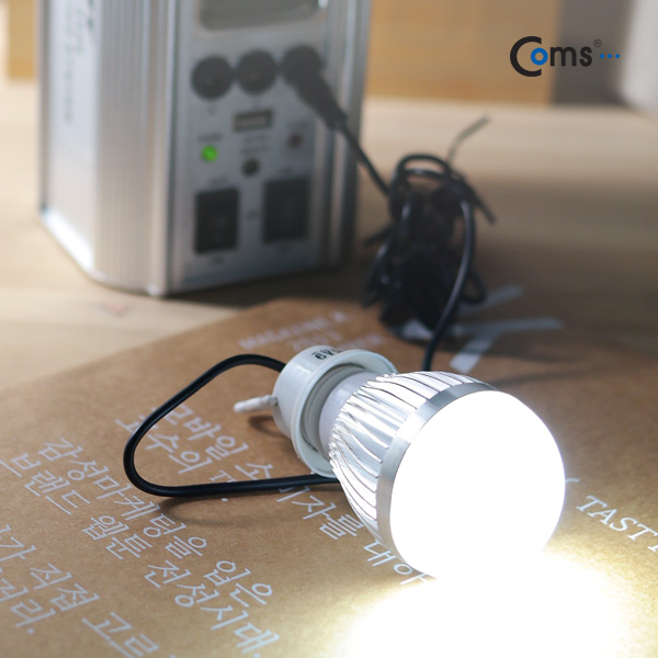 Coms 태양광 충전키트/캠핑/3W LED전구/충전식배터리 내장/(중형)