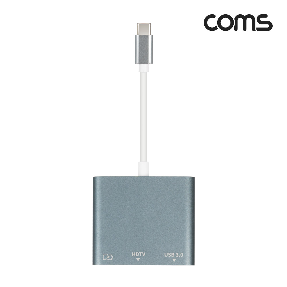 Coms  USB Type C to HDMI 컨버터 멀티 허브 도킹스테이션 HDMI 4K@30Hz 미러링 USB 3.0 포트 C타입 보조전원 충전