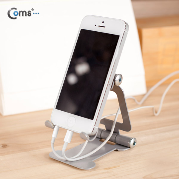 Coms 스마트폰 거치대(접이식), Silver, 차량거치/각도조절