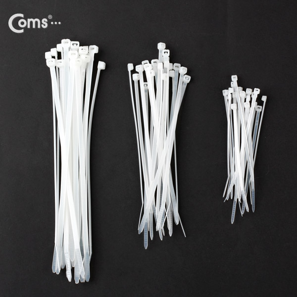 Coms 케이블 타이(60pcs)/패키지, 흰색, BCA-60W, 100/150/200mm