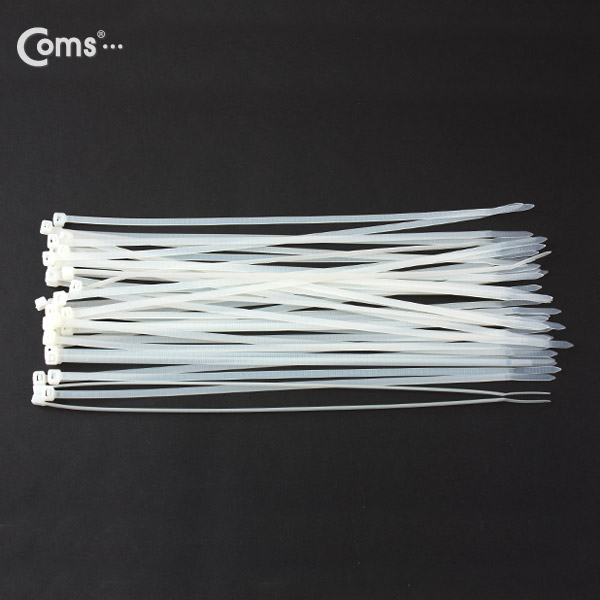 Coms 케이블 타이(100pcs), CHS-5 x 300/흰색, 300mm x 5mm