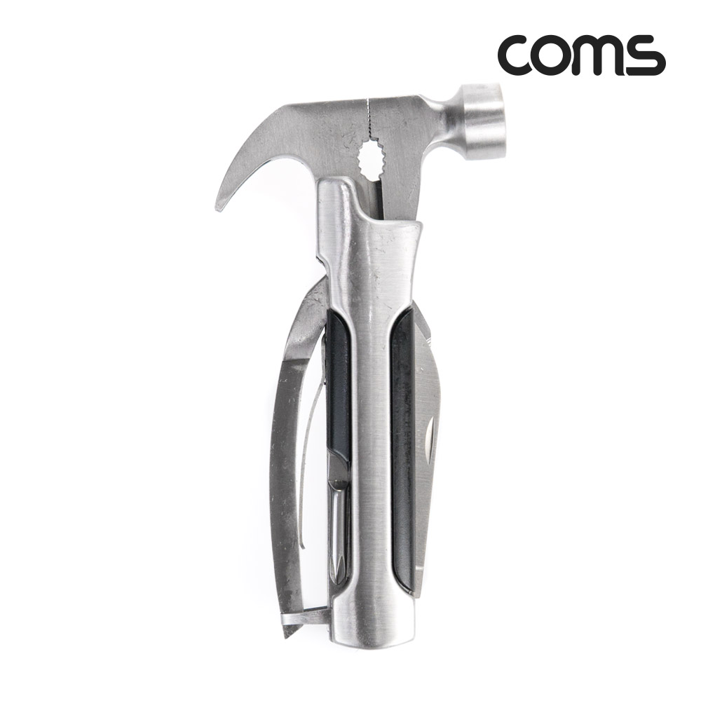 Coms 다용도 공구 휴대용 망치 해머 장도리 드라이버 펜치 칼 톱 멀티툴 캠핑 낚시 레저