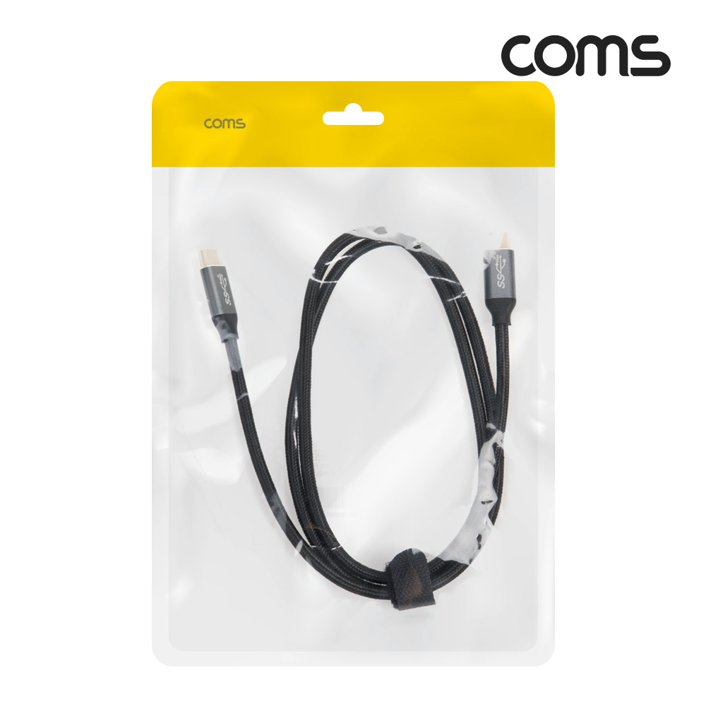 Coms USB 3.1(Type C) GEN2 PD 고속충전 케이블 100W 5A E-Marker 이마커 4K 60Hz UHD 데이터전송 메쉬 10G C타입 M/M 1M