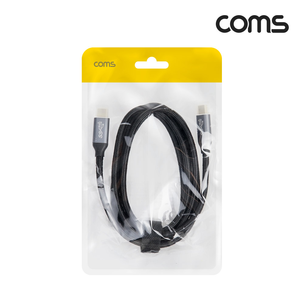 Coms USB 3.1(Type C) GEN2 PD 고속충전 케이블 100W 5A E-Marker 이마커 4K 60Hz UHD 데이터전송 메쉬 10G C타입 M/M 1.5M