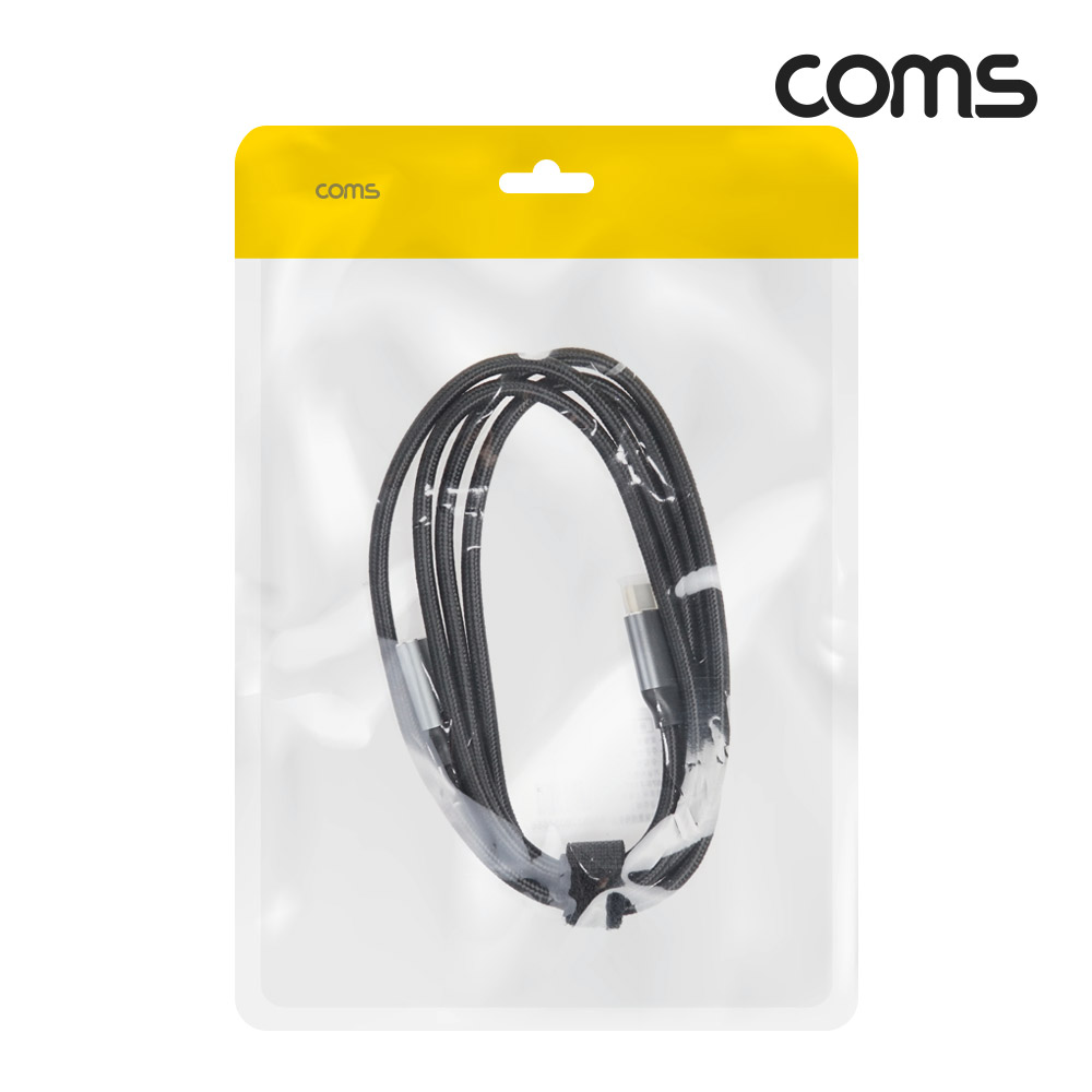 Coms USB 3.1(Type C) GEN2 PD 고속충전 연장 케이블 100W 5A E-Marker 이마커 4K 60Hz UHD 데이터전송 메쉬 10G C타입 M/F 1.5M