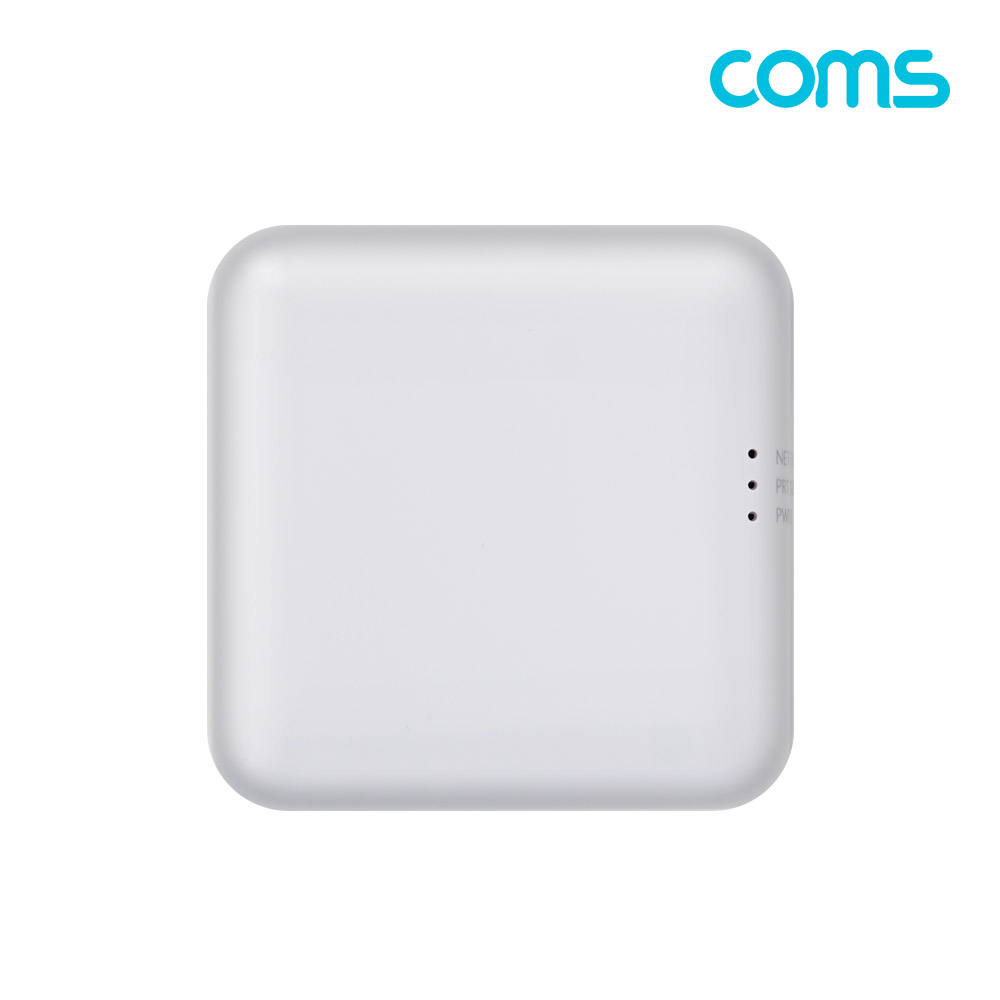 Coms USB 2.0 프린터 서버, 1포트, 프린트 네트워크 공유 Printer Server, LAN 1Port, USB 1Port, RJ45 Port, 컴팩트 사이즈,DC 5V전원사용