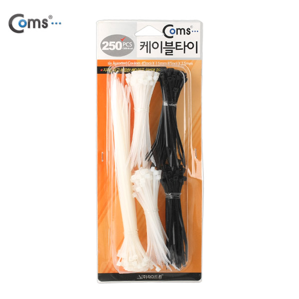 Coms 케이블 타이(세트/250pcs), IBA-250A, 100/200mm
