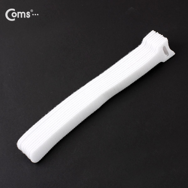 Coms 벨크로 타이(10pcs), MGT-250, 250mm/White/케이블 타이