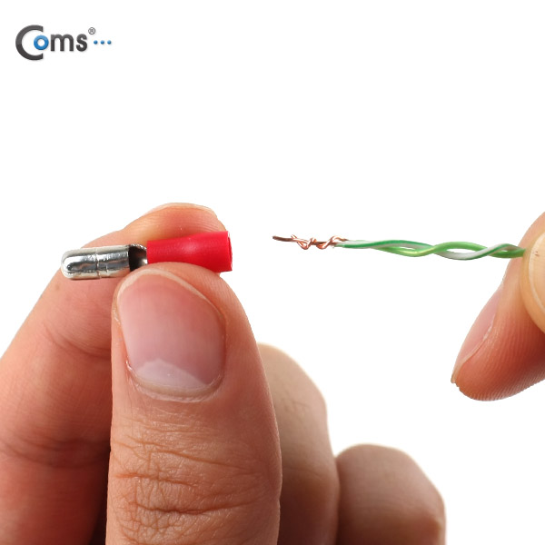 Coms Bullet 터미널(100pcs), MPD 1.25-156, 빨강, Male
