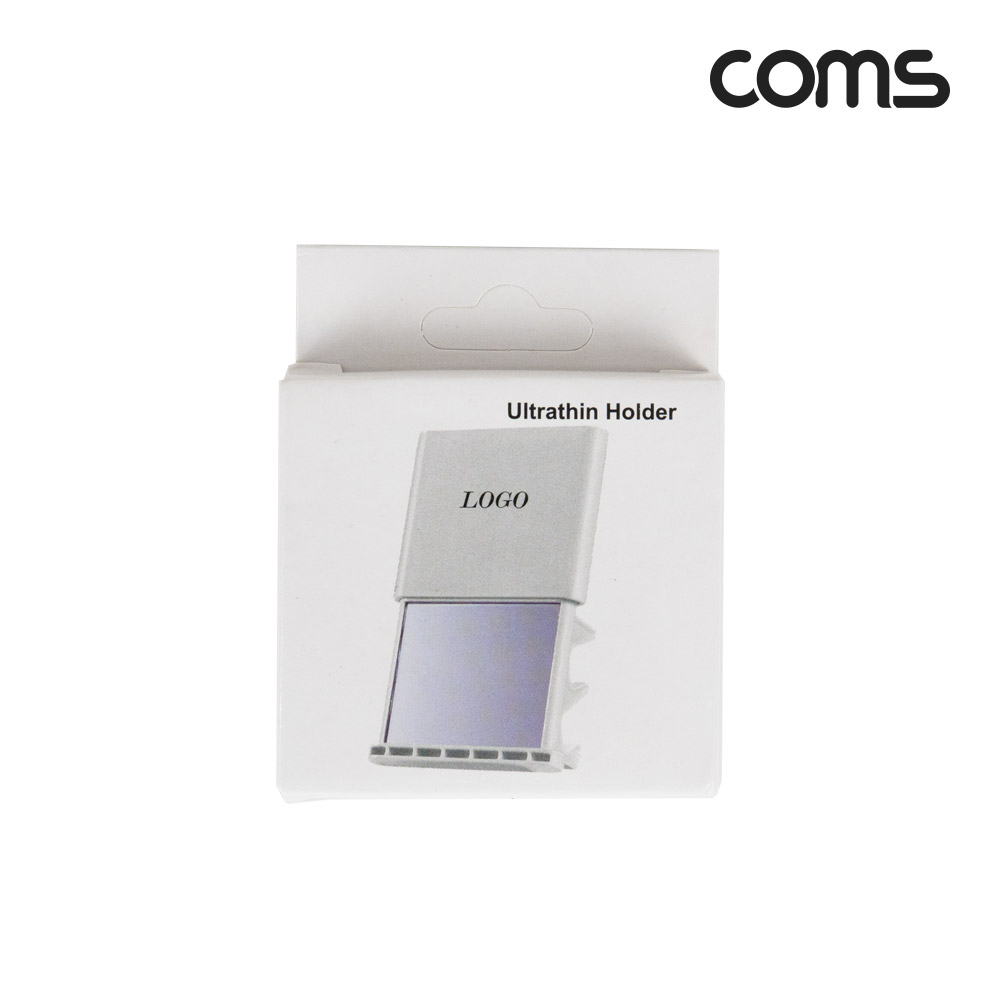 Coms 휴대용 손거울 스탠드 스마트폰 거치대 탁상 가정용 사무용 미러 화이트