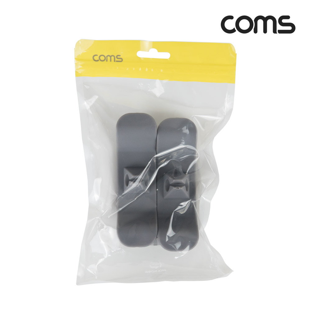 Coms 케이블 정리기 오거나이저 홀더 선 정리 고정 벽면 테이블 탁상 부착 2개입 2EA 그레이