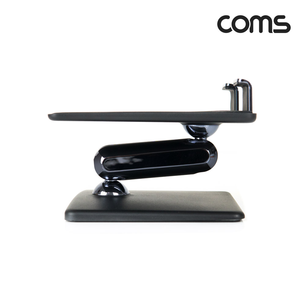 Coms 접이식 태블릿 거치대 스탠드 탁상용 2단 각도조절 Black