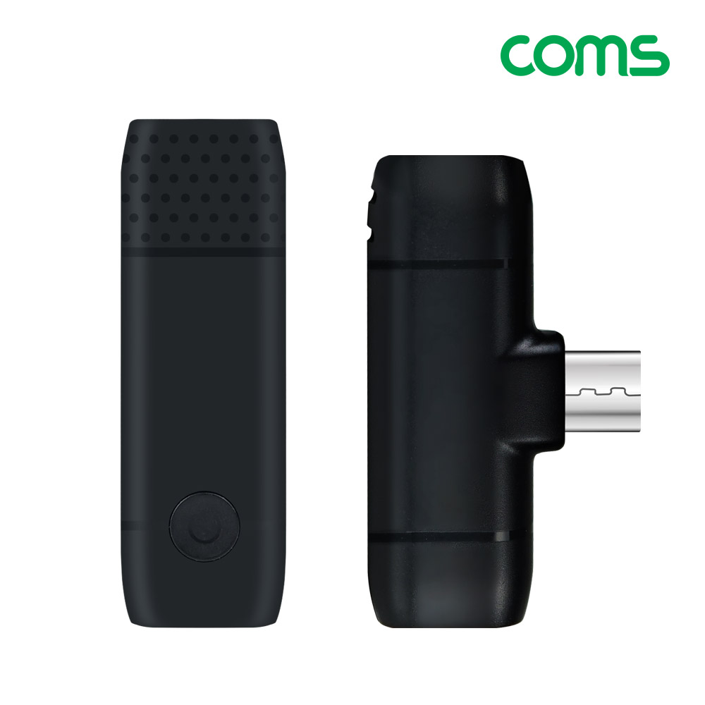 Coms 스마트폰 무선 마이크, 초소형 2.4Ghz 송신기 수신기 USB 3.1Type C, iOS 8pin, C타입 8핀, 개인방송 인터뷰 화상채팅 야외촬영 음성녹음, 노이즈캔슬, 50M 수신