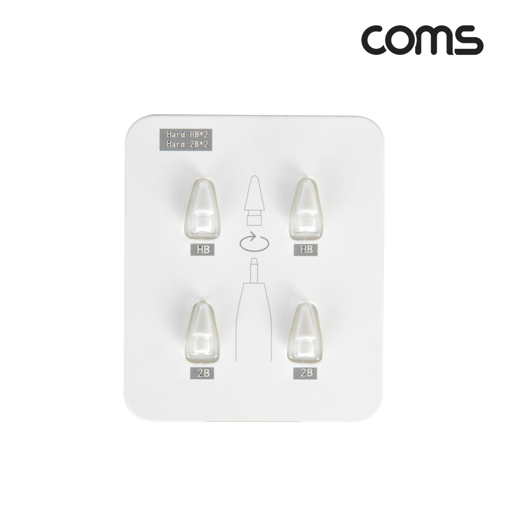 Coms 펜슬 팁 4개입 교체용 터치펜촉 HB 2B 1세대 2세대 호환 A사펜슬전용