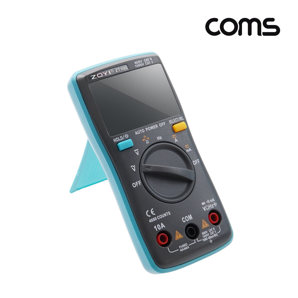 Coms 디지털 테스터기 ZT100, DC AC 전압 주파수저항 4000Ω