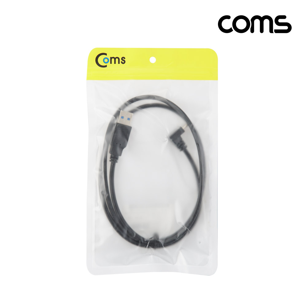 Coms USB 3.1 Type C 케이블 1M USB 3.0 A to C타입 전면꺾임 꺽임 고속충전 및 데이터전송