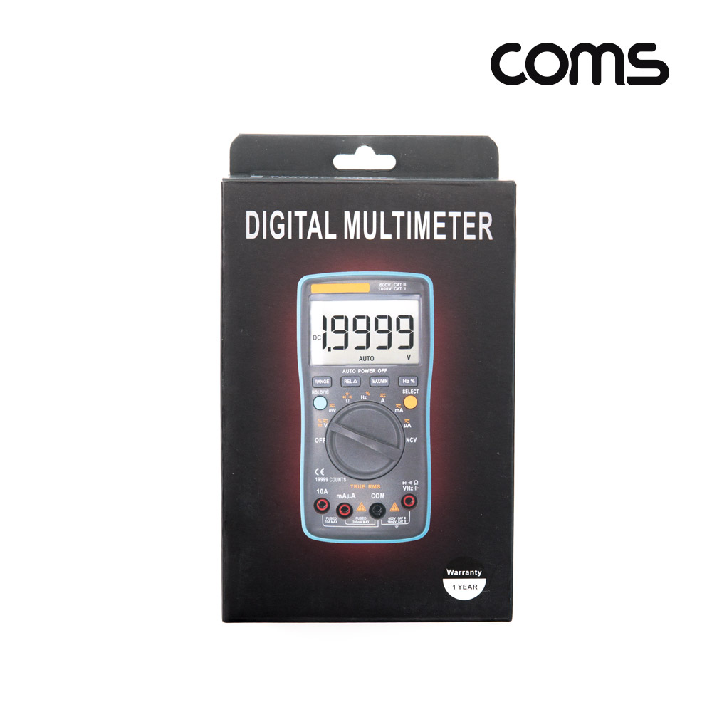 Coms 초정밀 디지털 테스터기 19999 counts DC AC 주파수 저항 19999Ω 전자파