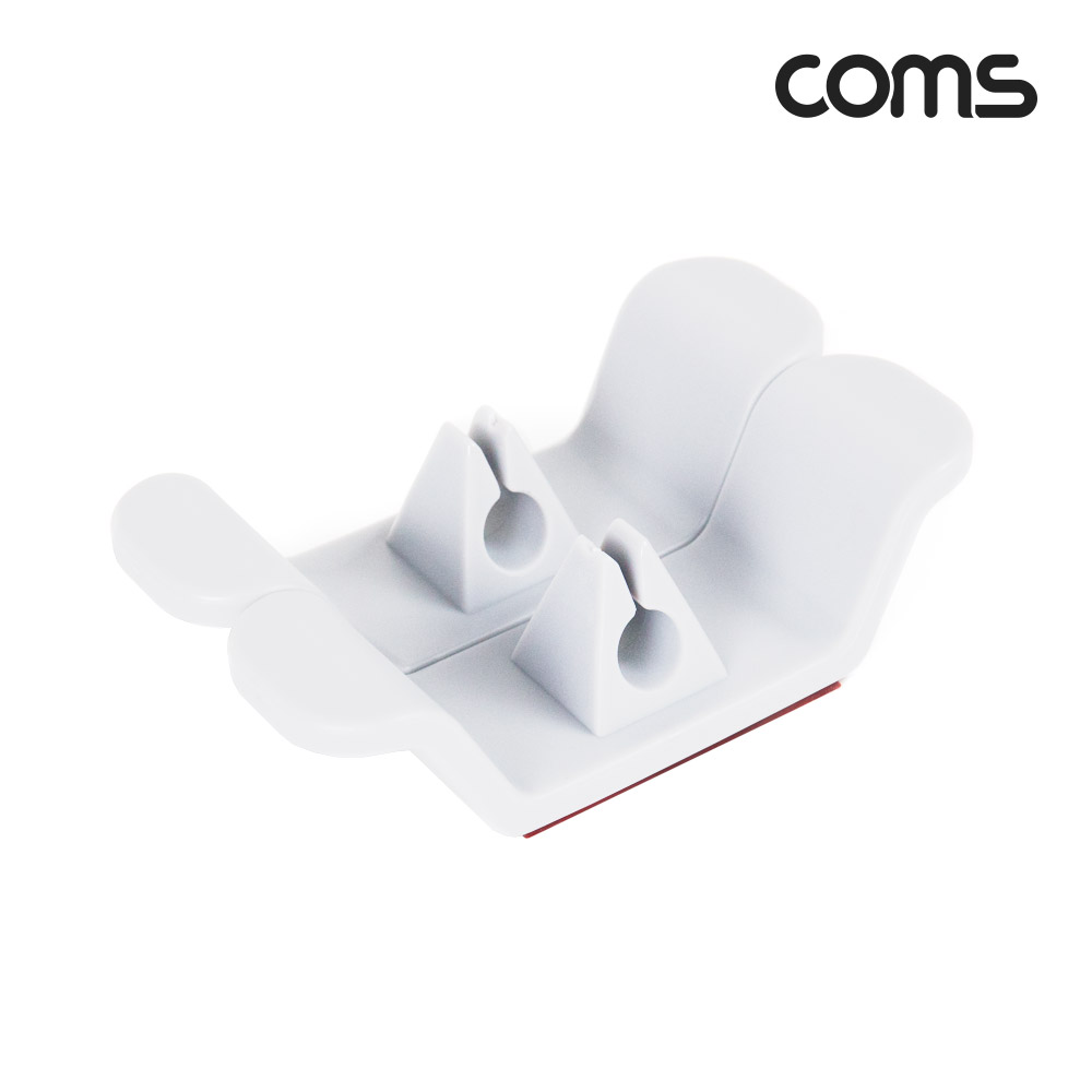 Coms 케이블 정리기 오거나이저 홀더 선 정리 고정 벽면 테이블 탁상 부착 2개입 2EA 화이트