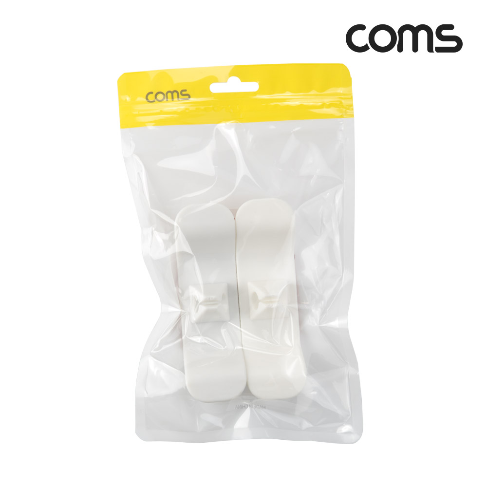 Coms 케이블 정리기 오거나이저 홀더 선 정리 고정 벽면 테이블 탁상 부착 2개입 2EA 화이트