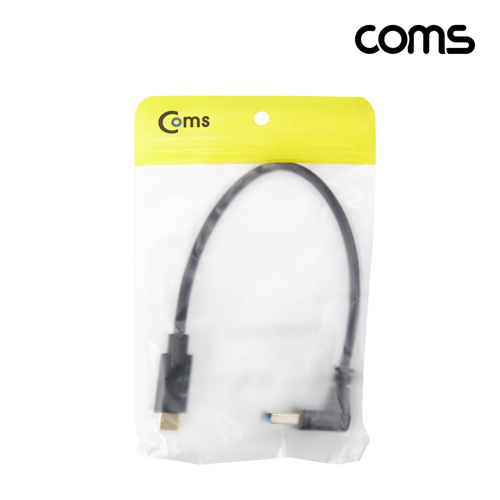 Coms USB 3.1 젠더 Type C USB 3.0 A(M) to C타입(M) 25cm 상향 꺾임 꺽임 고속충전 및 데이터 전송