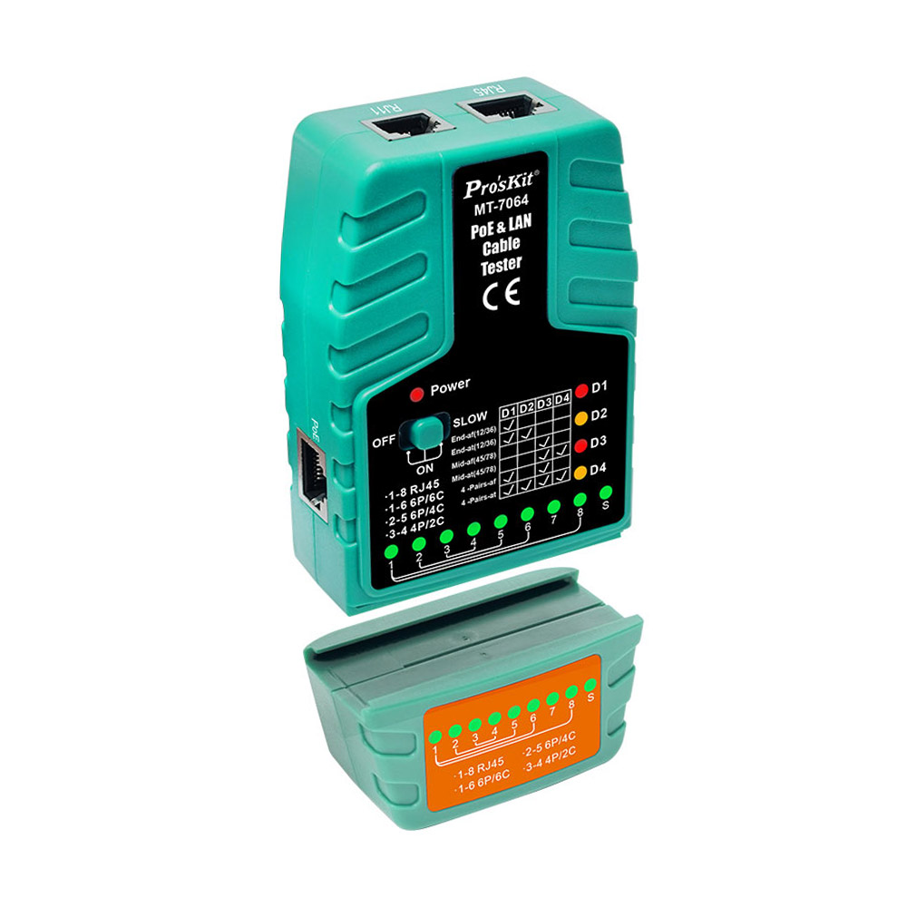 PROKIT (MT-7064) POE&랜케이블 테스터기 IEEE 802.3 af/at, RJ11/RJ12/RJ45