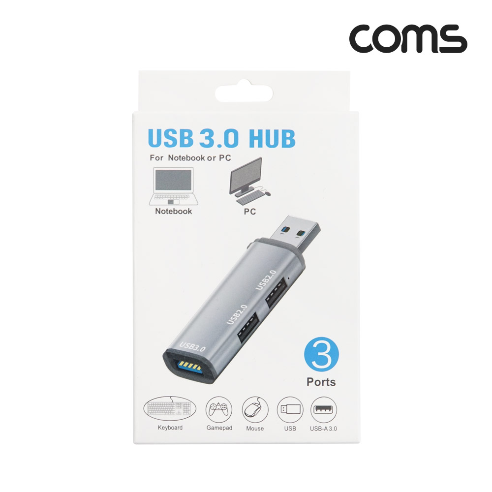 Coms USB 3.0 허브 3포트 3Port USB 2.0 2Port + USB 3.0 1Port