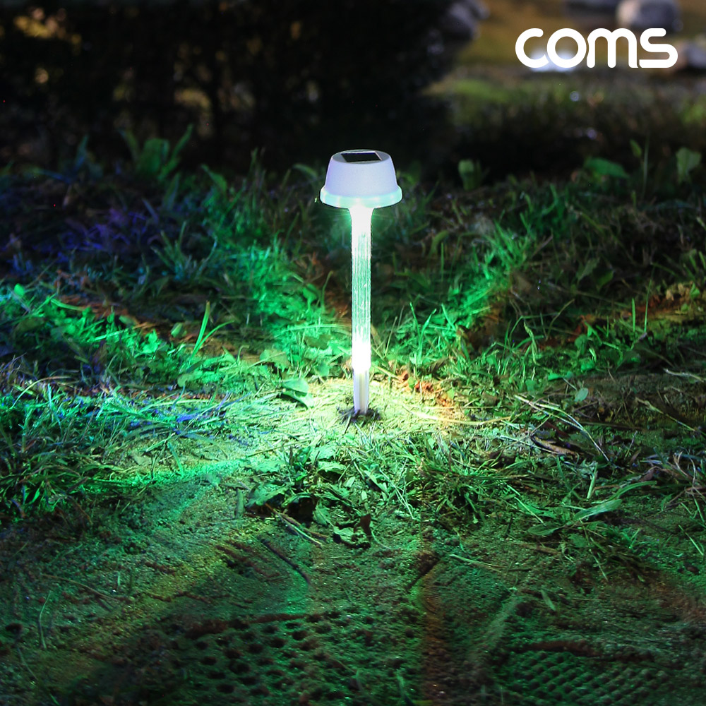 Coms 태양광 LED 정원등 미니스틱 인테리어조명 (2개입) 잔디등 야외등 전원주택 테라스 조명등 데크등