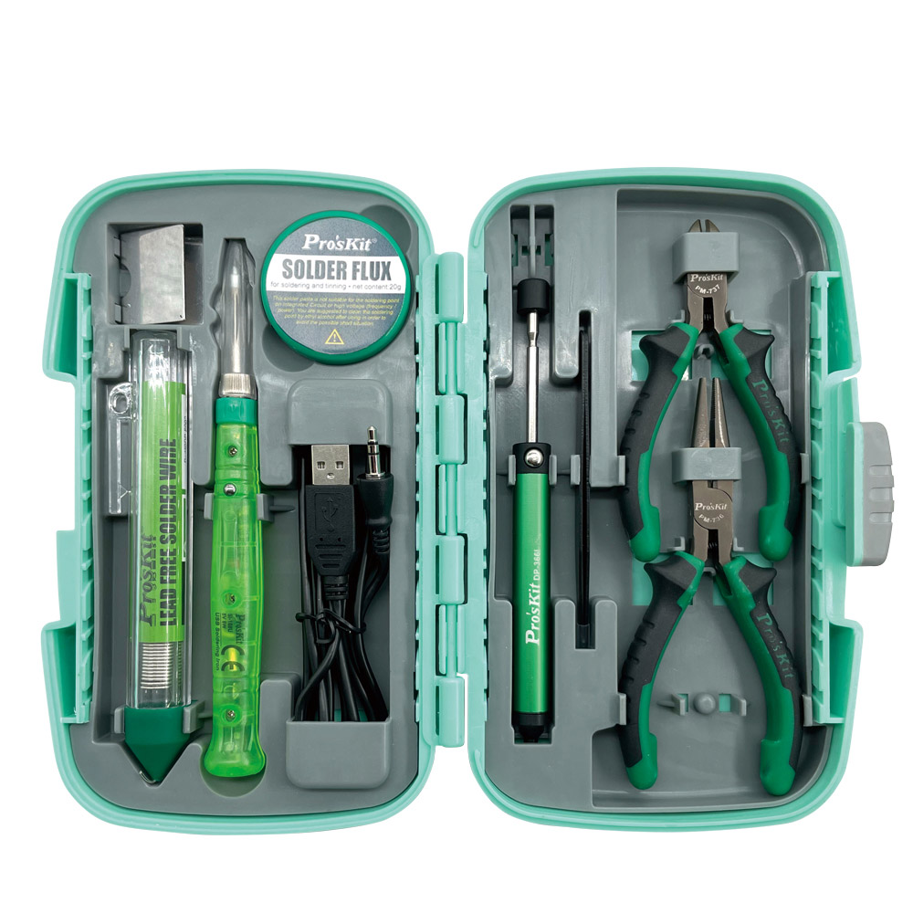 PROKIT (PK-324) 미니 USB 납땜 인두기 키트, 가정용 공구 세트