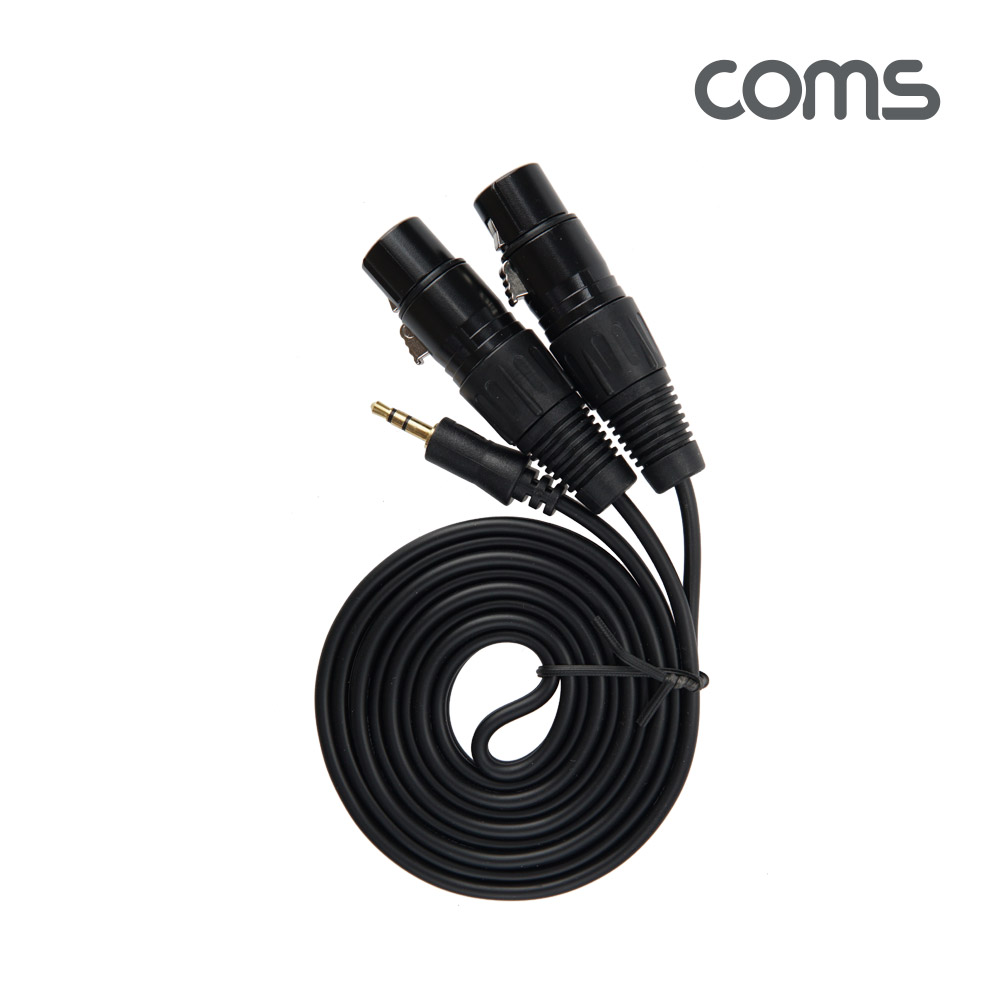 Coms 캐논 변환 Y 케이블 1.5m 캐논 XLR F x2 to 3.5mm 스테레오 3극 M Canon, 3P mic