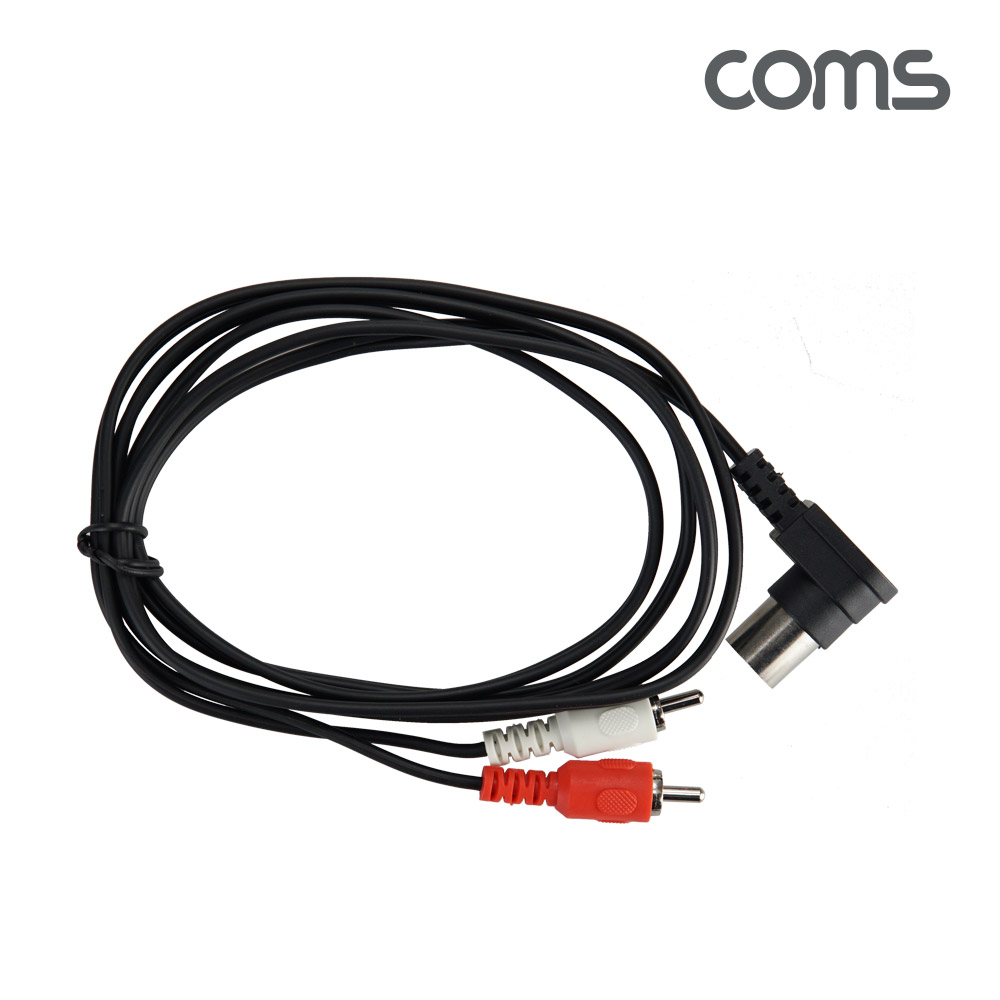 Coms RCA 2선 to 미디 변환 케이블 1.5M, RCA 2 (M) to 미디 5핀 (M)