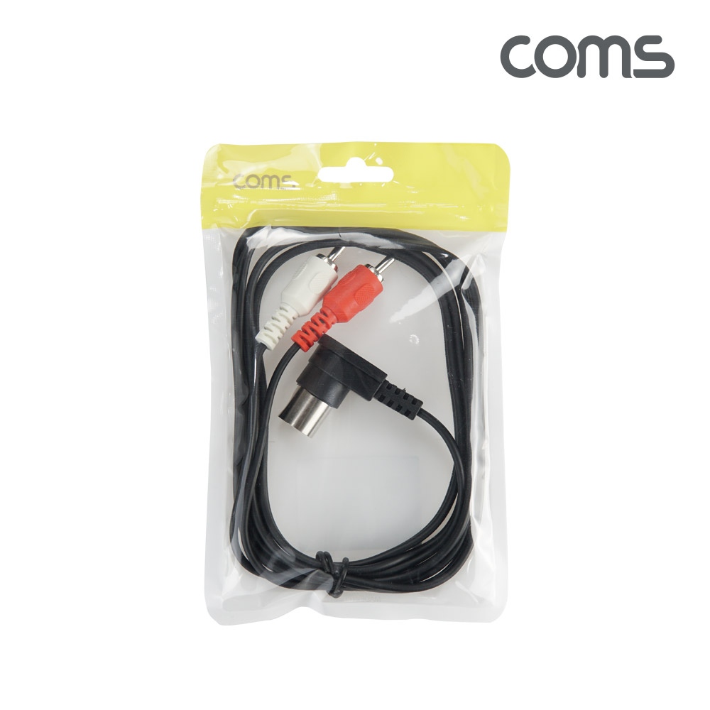 Coms RCA 2선 to 미디 변환 케이블 1.5M, RCA 2 (M) to 미디 5핀 (M)